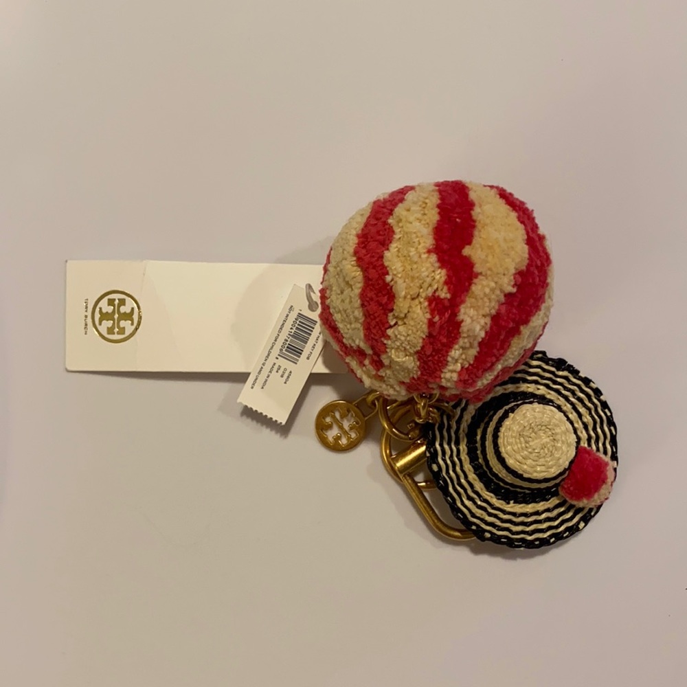NWT-Tory Burch straw hat key fob